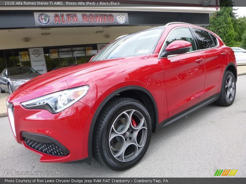 Rosso Alfa (Red) / Black/Black 2018 Alfa Romeo Stelvio Ti AWD