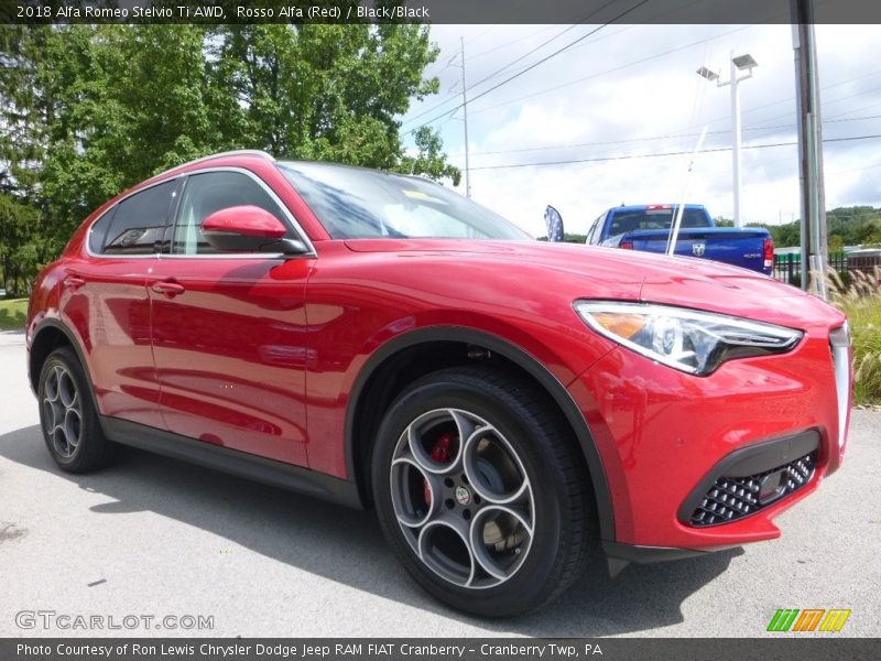 Rosso Alfa (Red) / Black/Black 2018 Alfa Romeo Stelvio Ti AWD