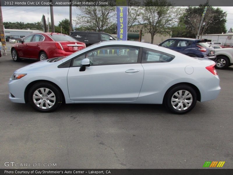 Alabaster Silver Metallic / Stone 2012 Honda Civic LX Coupe