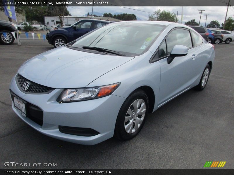 Alabaster Silver Metallic / Stone 2012 Honda Civic LX Coupe