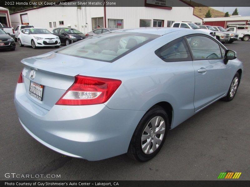 Alabaster Silver Metallic / Stone 2012 Honda Civic LX Coupe