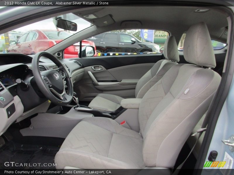 Alabaster Silver Metallic / Stone 2012 Honda Civic LX Coupe