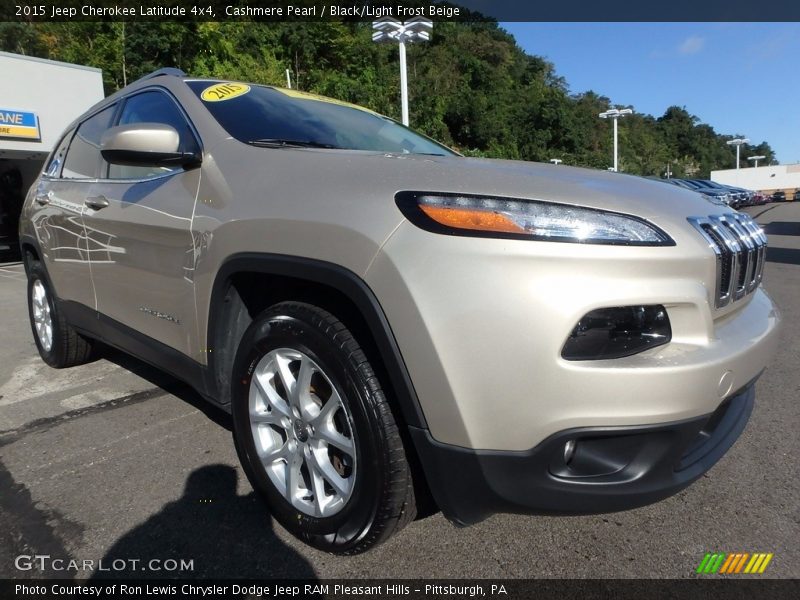 Cashmere Pearl / Black/Light Frost Beige 2015 Jeep Cherokee Latitude 4x4