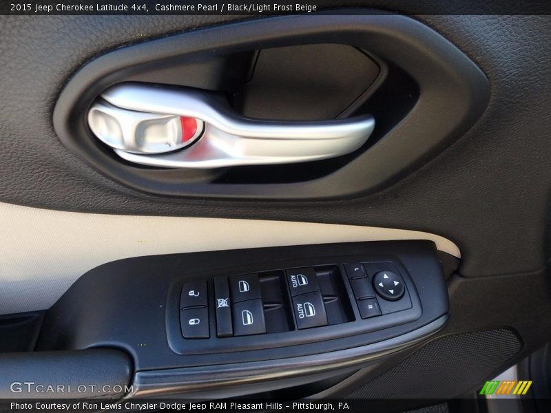 Cashmere Pearl / Black/Light Frost Beige 2015 Jeep Cherokee Latitude 4x4