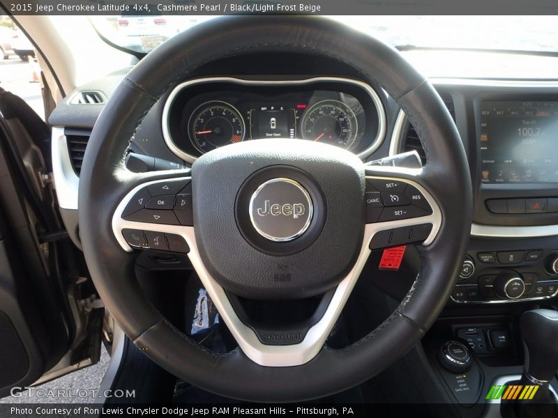 Cashmere Pearl / Black/Light Frost Beige 2015 Jeep Cherokee Latitude 4x4