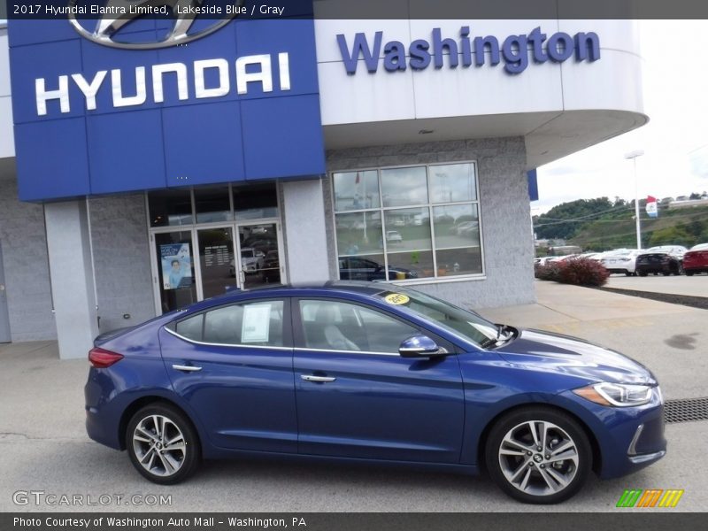 Lakeside Blue / Gray 2017 Hyundai Elantra Limited