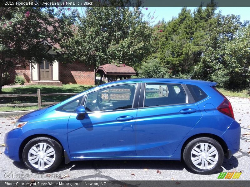 Aegean Blue Metallic / Black 2015 Honda Fit LX