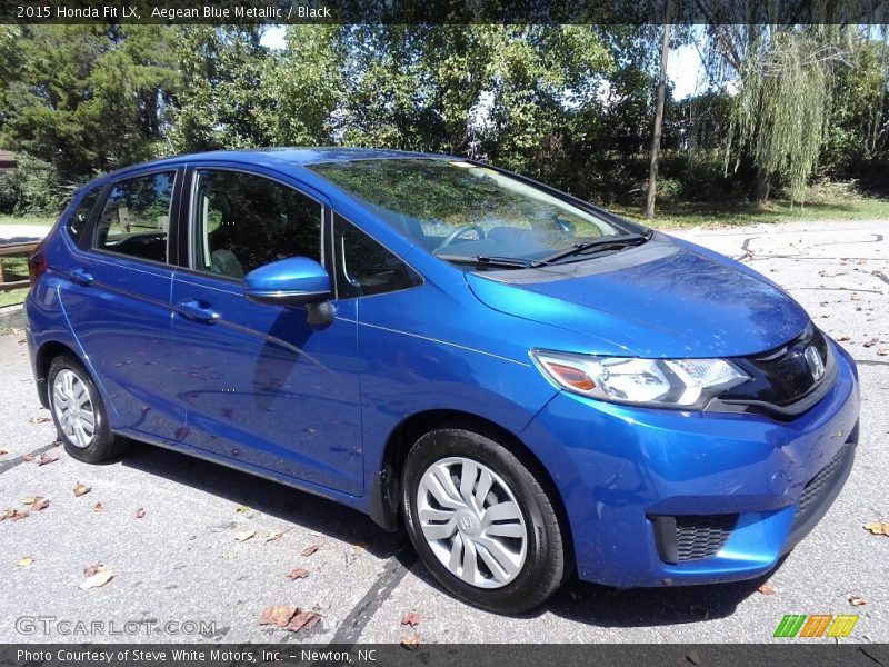 Aegean Blue Metallic / Black 2015 Honda Fit LX