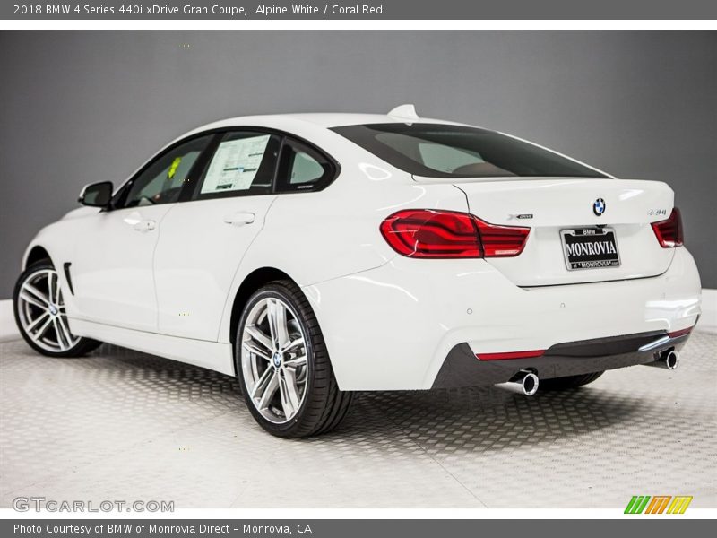 Alpine White / Coral Red 2018 BMW 4 Series 440i xDrive Gran Coupe