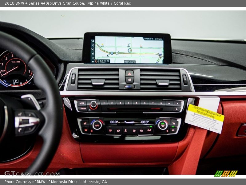 Alpine White / Coral Red 2018 BMW 4 Series 440i xDrive Gran Coupe