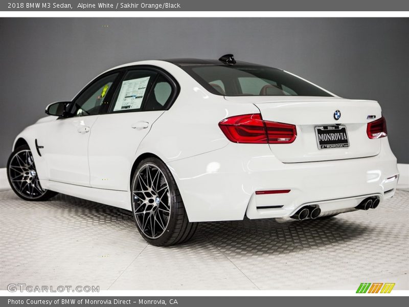 Alpine White / Sakhir Orange/Black 2018 BMW M3 Sedan