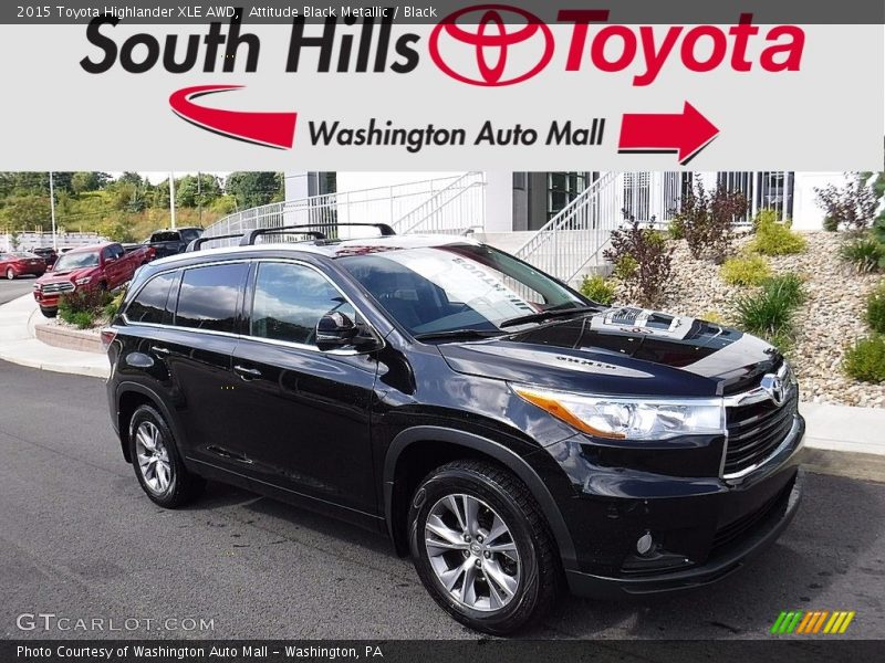 Attitude Black Metallic / Black 2015 Toyota Highlander XLE AWD