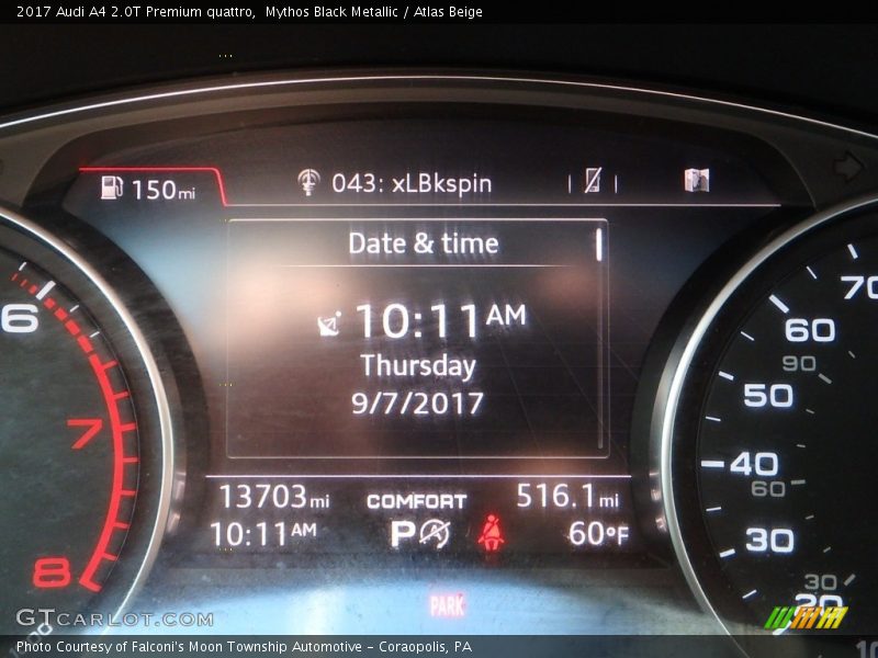 Mythos Black Metallic / Atlas Beige 2017 Audi A4 2.0T Premium quattro