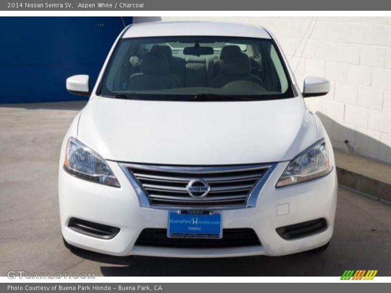 Aspen White / Charcoal 2014 Nissan Sentra SV