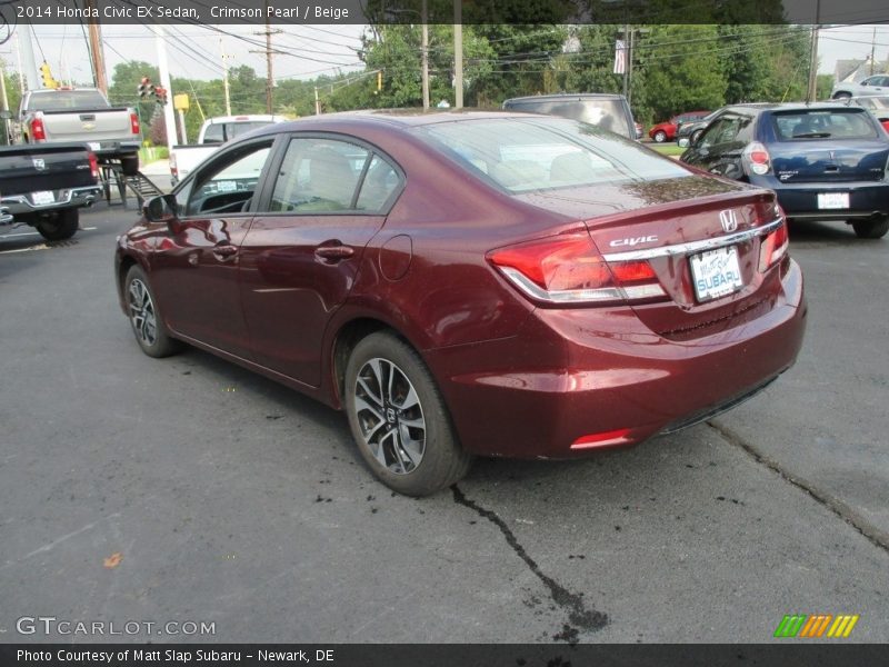 Crimson Pearl / Beige 2014 Honda Civic EX Sedan