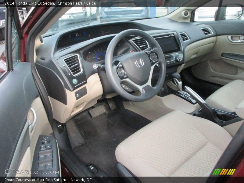 Crimson Pearl / Beige 2014 Honda Civic EX Sedan