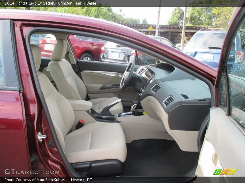 Crimson Pearl / Beige 2014 Honda Civic EX Sedan