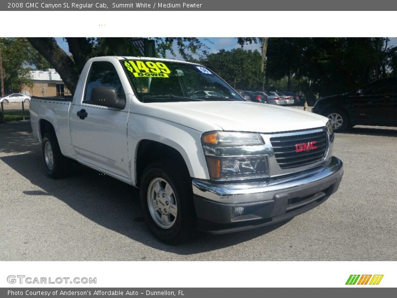 Summit White / Medium Pewter 2008 GMC Canyon SL Regular Cab