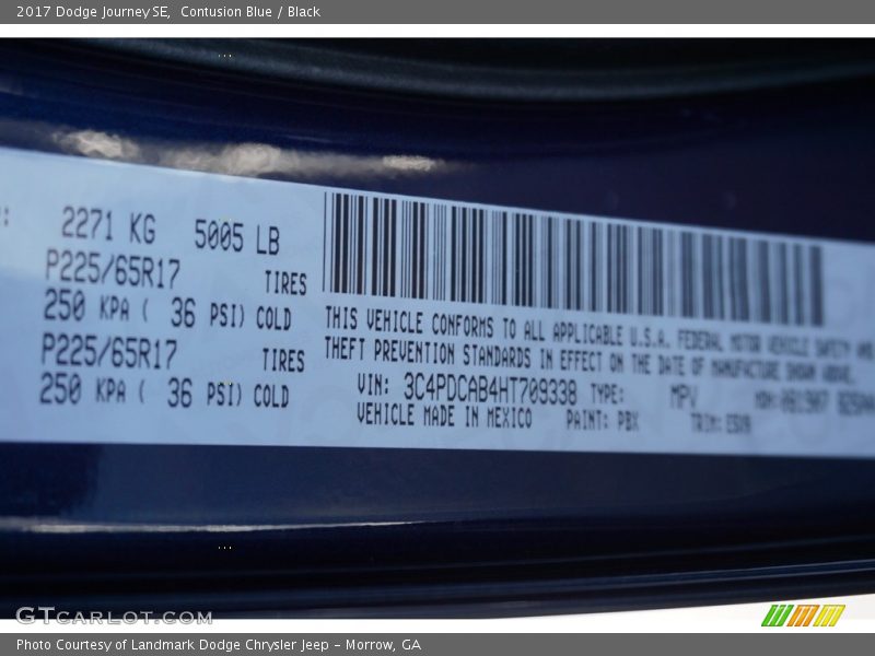 Contusion Blue / Black 2017 Dodge Journey SE