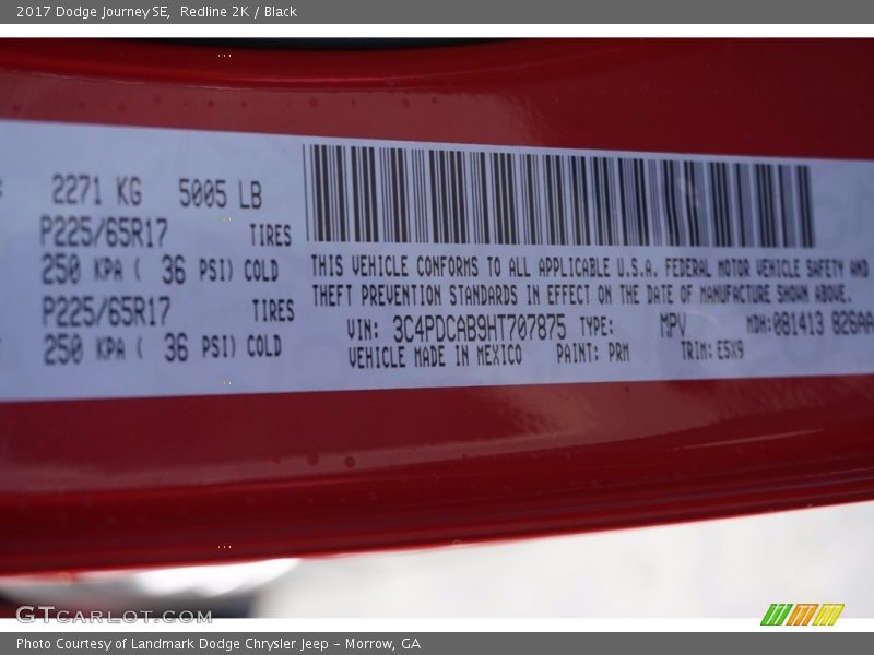 Redline 2K / Black 2017 Dodge Journey SE