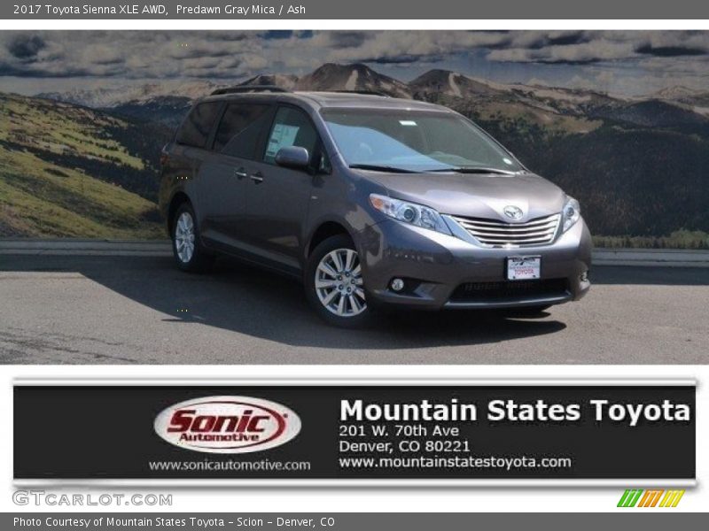 Predawn Gray Mica / Ash 2017 Toyota Sienna XLE AWD