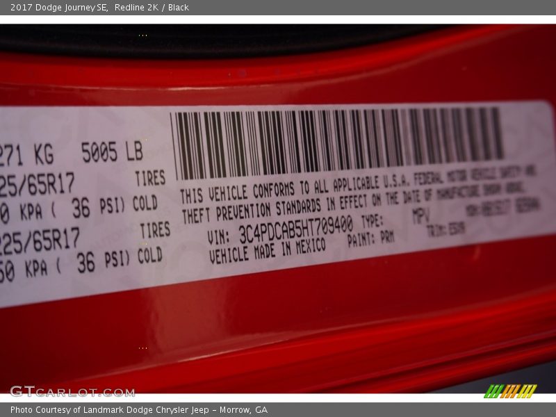 Redline 2K / Black 2017 Dodge Journey SE