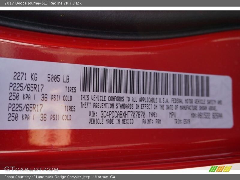 Redline 2K / Black 2017 Dodge Journey SE