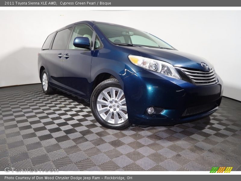 Cypress Green Pearl / Bisque 2011 Toyota Sienna XLE AWD