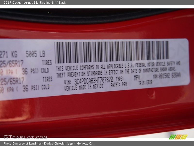 Redline 2K / Black 2017 Dodge Journey SE