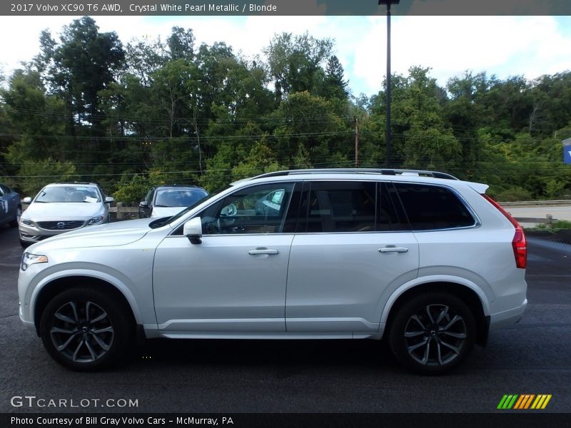 Crystal White Pearl Metallic / Blonde 2017 Volvo XC90 T6 AWD