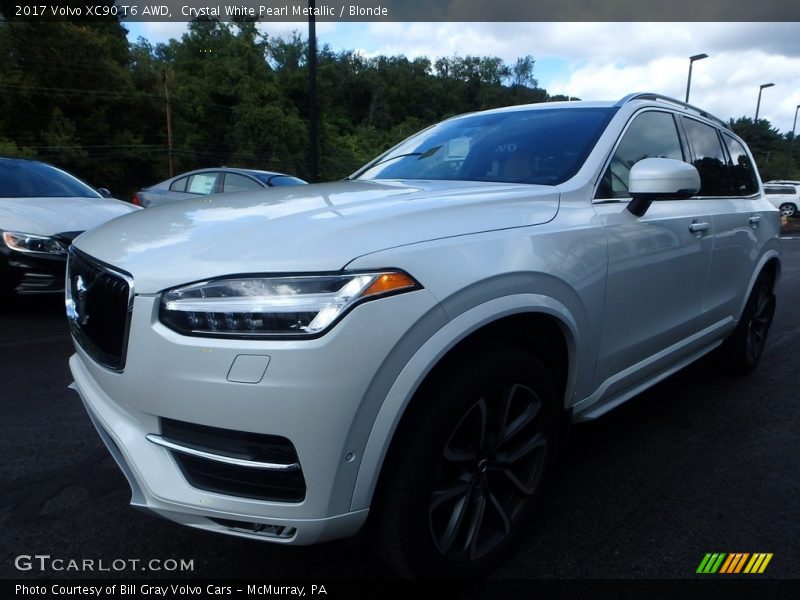 Crystal White Pearl Metallic / Blonde 2017 Volvo XC90 T6 AWD