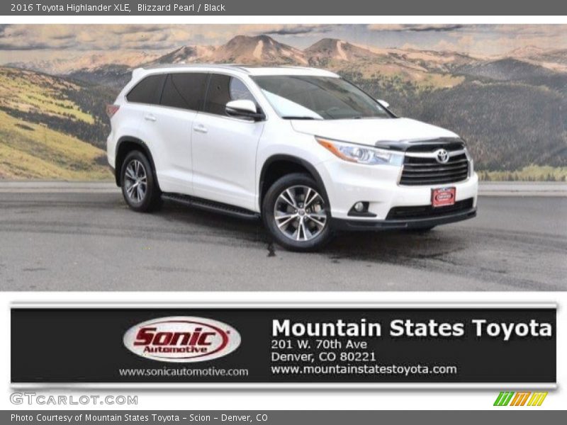 Blizzard Pearl / Black 2016 Toyota Highlander XLE
