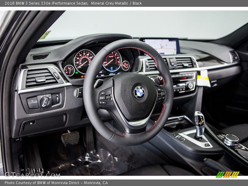 Mineral Grey Metallic / Black 2018 BMW 3 Series 330e iPerformance Sedan