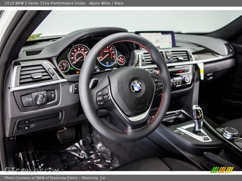 Alpine White / Black 2018 BMW 3 Series 330e iPerformance Sedan