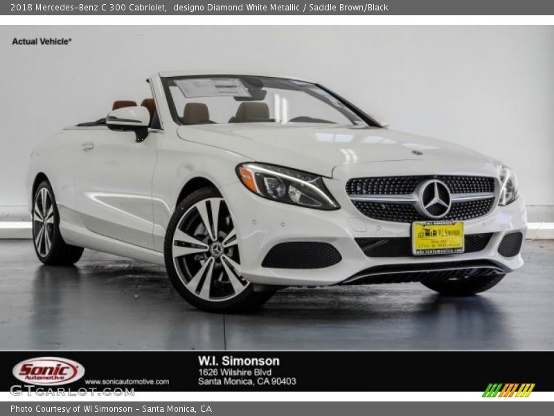 designo Diamond White Metallic / Saddle Brown/Black 2018 Mercedes-Benz C 300 Cabriolet
