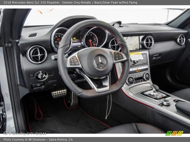 Selenite Grey Metallic / Black/Silver Pearl w/Red Piping 2018 Mercedes-Benz SLC 300 Roadster