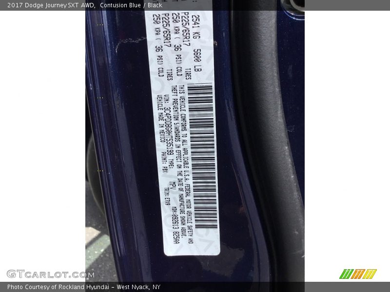 Contusion Blue / Black 2017 Dodge Journey SXT AWD