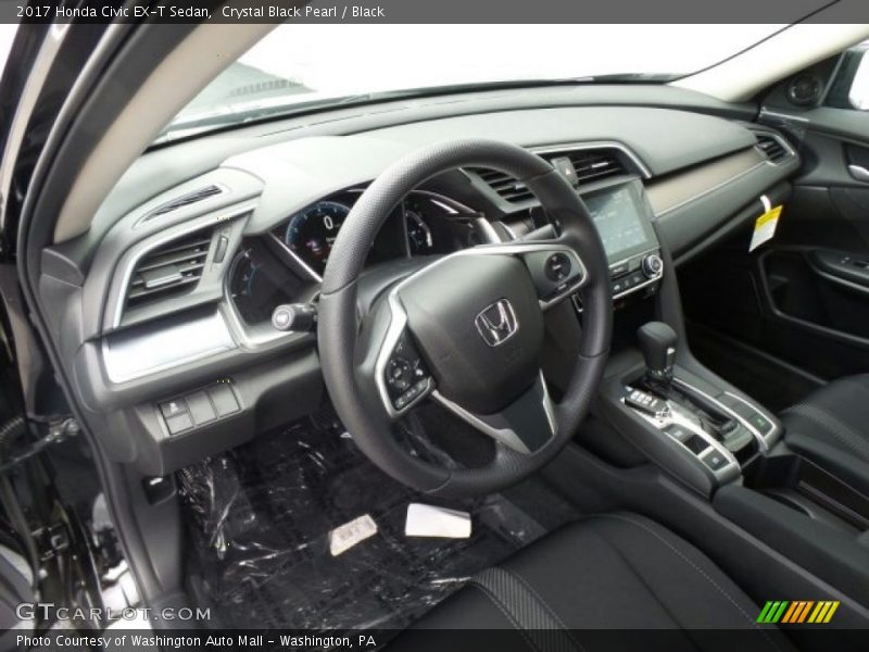 Crystal Black Pearl / Black 2017 Honda Civic EX-T Sedan