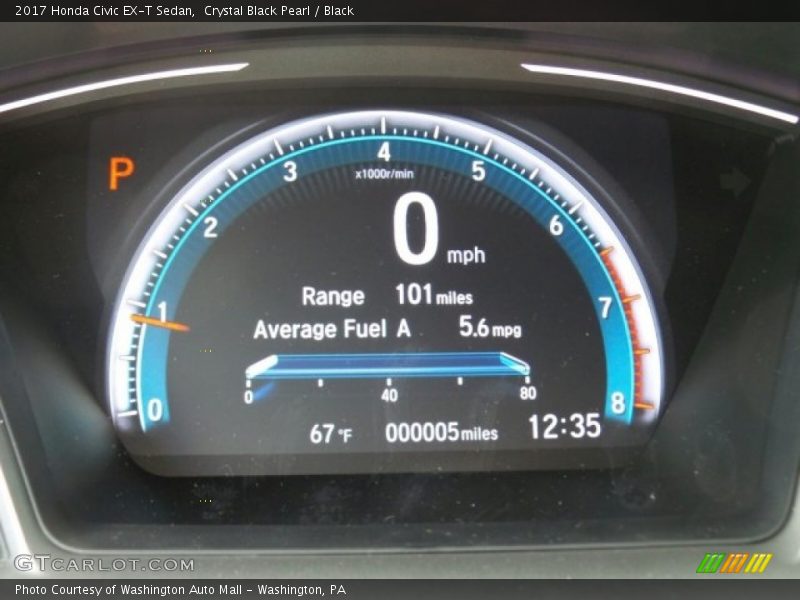 Crystal Black Pearl / Black 2017 Honda Civic EX-T Sedan