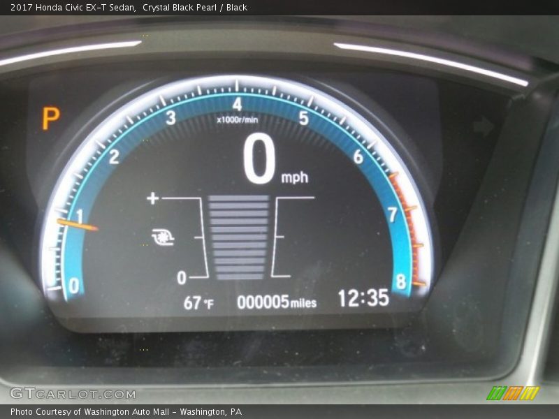 Crystal Black Pearl / Black 2017 Honda Civic EX-T Sedan