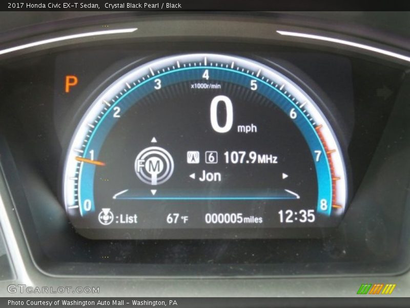 Crystal Black Pearl / Black 2017 Honda Civic EX-T Sedan