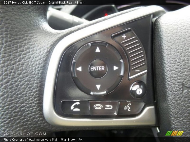 Crystal Black Pearl / Black 2017 Honda Civic EX-T Sedan