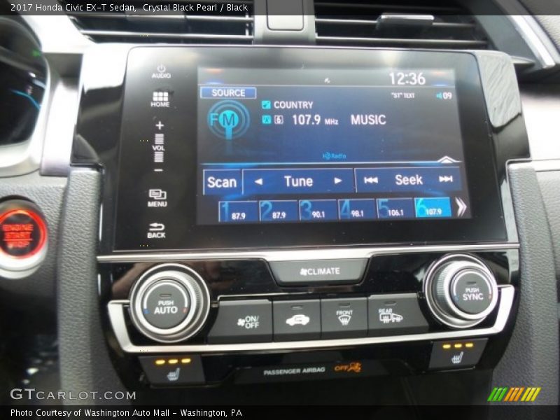 Crystal Black Pearl / Black 2017 Honda Civic EX-T Sedan