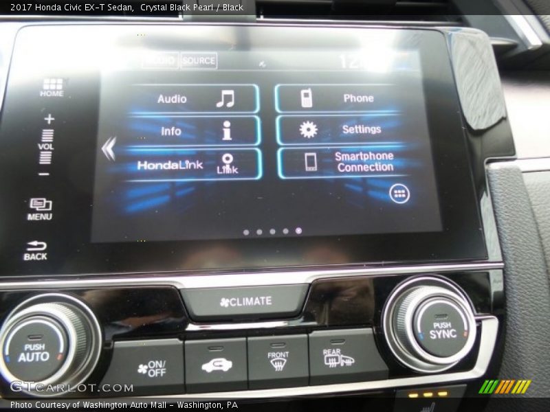 Crystal Black Pearl / Black 2017 Honda Civic EX-T Sedan