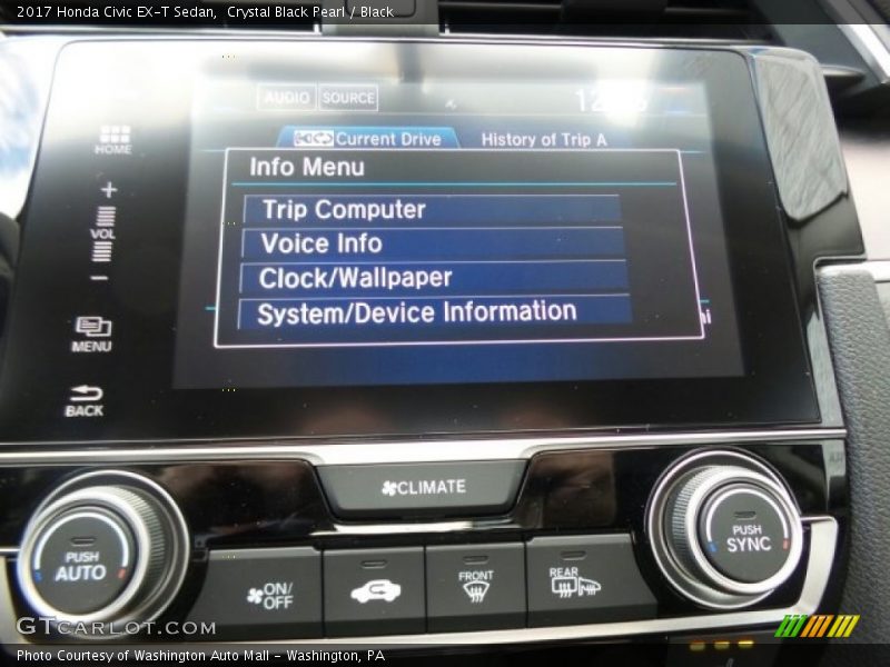 Crystal Black Pearl / Black 2017 Honda Civic EX-T Sedan