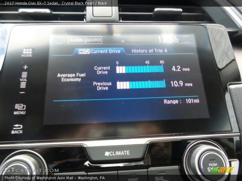 Crystal Black Pearl / Black 2017 Honda Civic EX-T Sedan