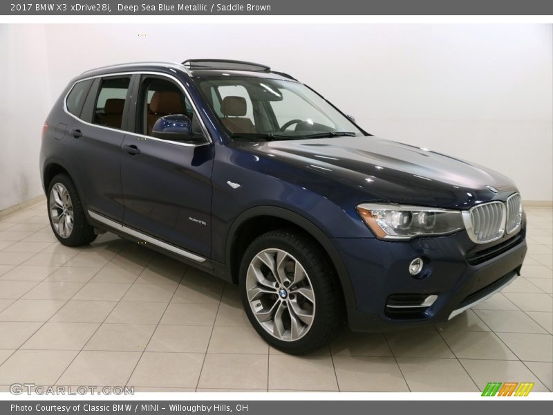 Deep Sea Blue Metallic / Saddle Brown 2017 BMW X3 xDrive28i