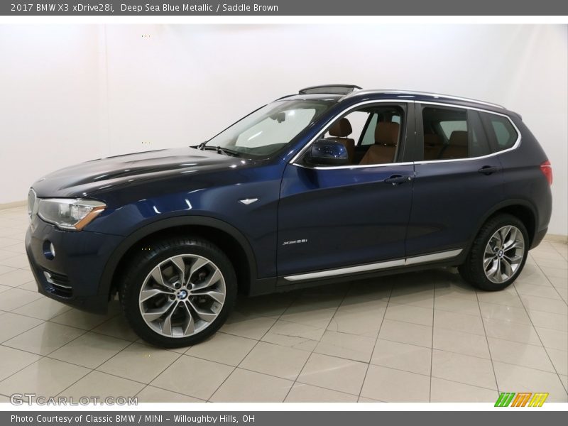 Deep Sea Blue Metallic / Saddle Brown 2017 BMW X3 xDrive28i