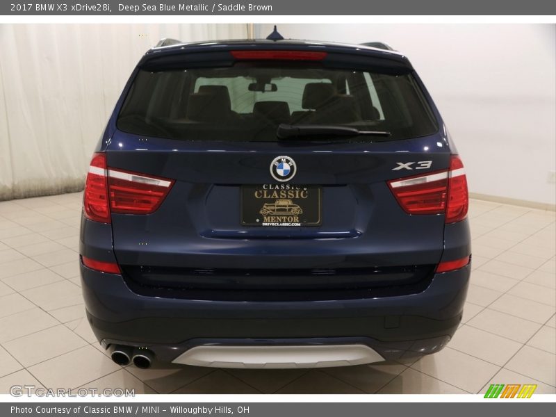 Deep Sea Blue Metallic / Saddle Brown 2017 BMW X3 xDrive28i