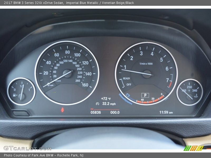 Imperial Blue Metallic / Venetian Beige/Black 2017 BMW 3 Series 320i xDrive Sedan
